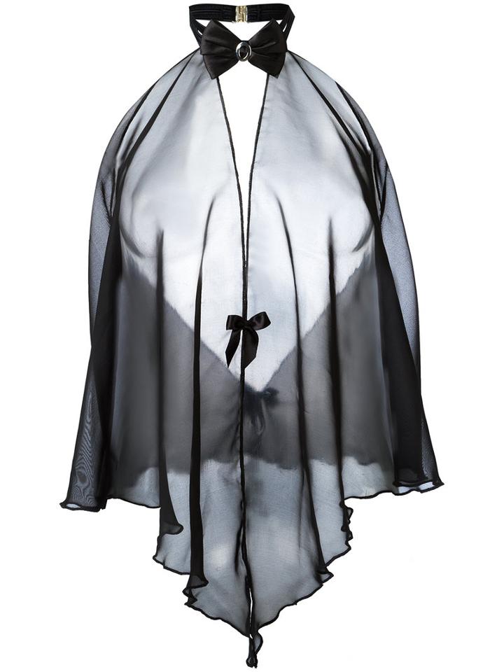 Folies By Renaud Sheer Camisole Cape, Women's, Black, Nylon