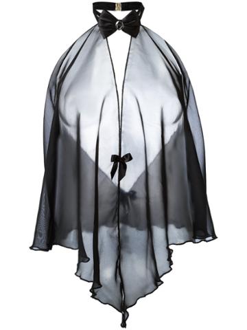 Folies By Renaud Sheer Camisole Cape, Women's, Black, Nylon
