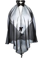 Folies By Renaud Sheer Camisole Cape, Women's, Black, Nylon