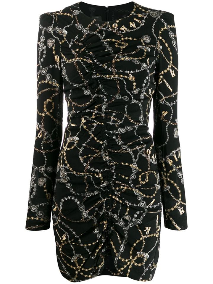 Pinko Chain Print Fitted Dress - Black