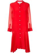 Osman Plain Shirt Dress - Red