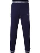 Love Moschino Embroidered Logo Track Pants, Men's, Size: Medium, Blue, Cotton/polyester