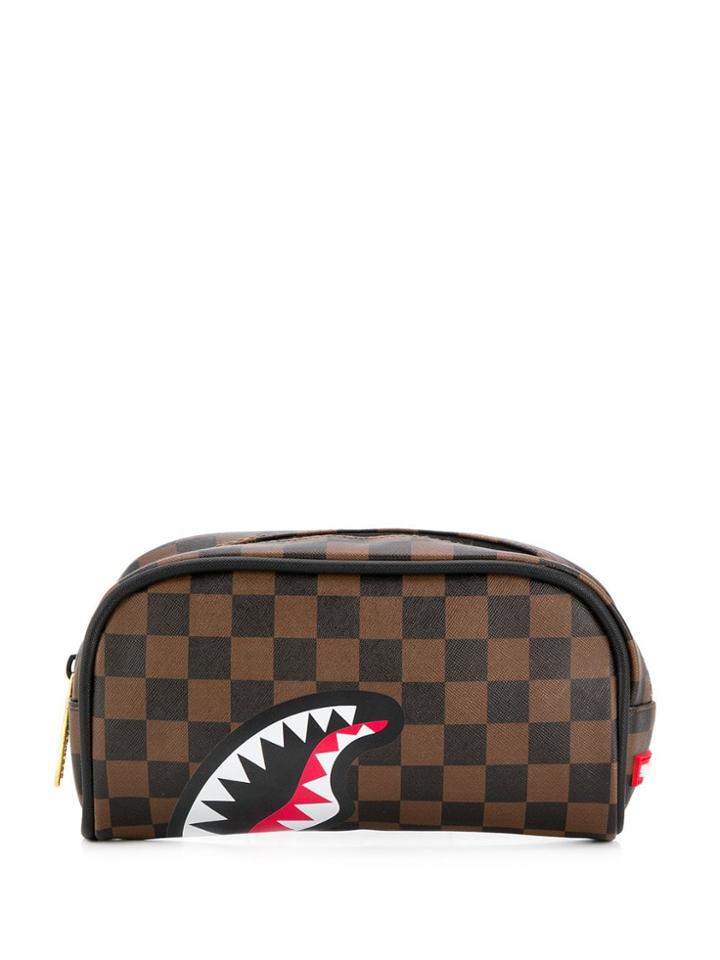 Sprayground Limited Edition Shark Print Pouch - Brown