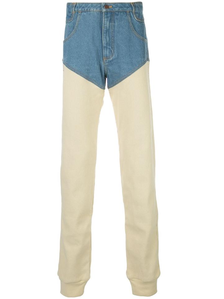 Telfar Panelled Straight-leg Jeans - Blue