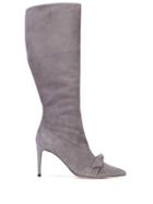 Alexandre Birman Bow Detail Calf Boots - Grey