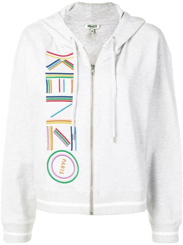 Kenzo Logo Embroidered Jacket - Grey