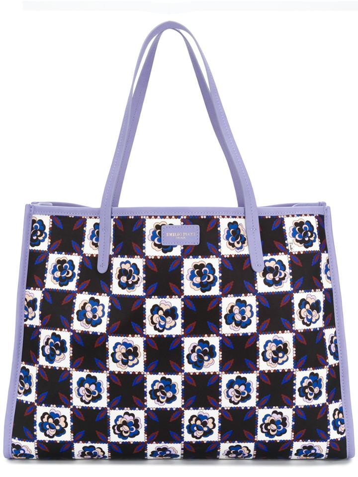 Emilio Pucci Retro Printed Shoulder Bag - Black