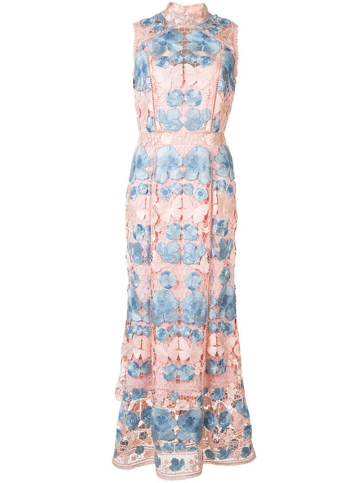 Marchesa Notte Floral Dress, Women's, Size: 0, Pink/purple, Polyester