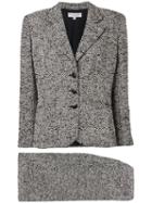 Christian Dior Pre-owned 1990's Tweed Woven Skirt Suit - White