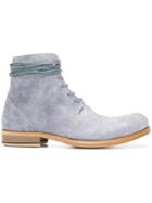 Individual Sentiments Textured Lace-up Boots - Blue