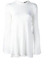 Ellery - Ribbed Flared Sleeve Top - Women - Nylon/spandex/elastane/viscose - 10, White, Nylon/spandex/elastane/viscose
