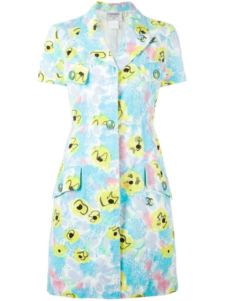 Chanel Vintage Printed Logo Shirt Dress