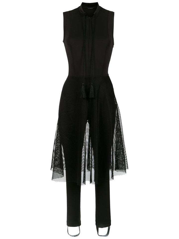 À La Garçonne Tulle Detail Jumpsuit - Black