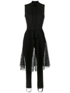 À La Garçonne Tulle Detail Jumpsuit - Black