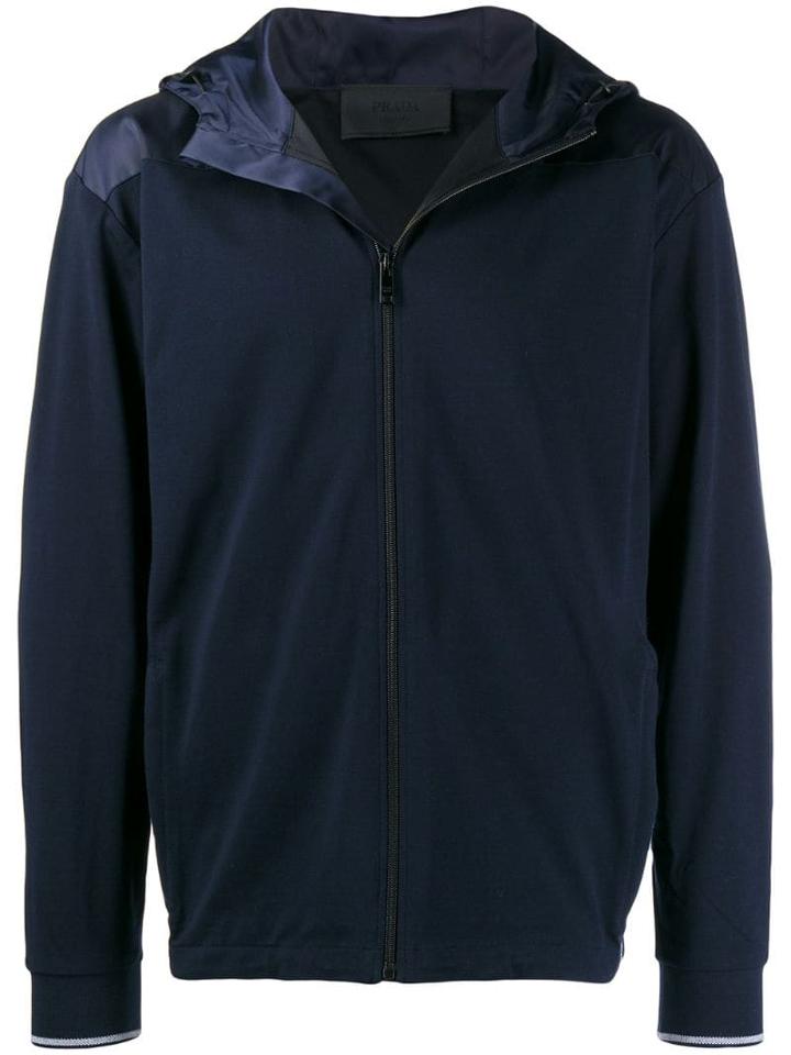 Prada Zipped Hooded Jacket - Blue