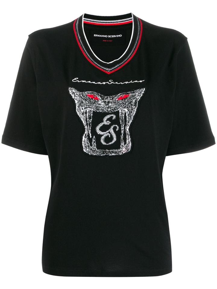 Ermanno Scervino Embroidered T-shirt - Black
