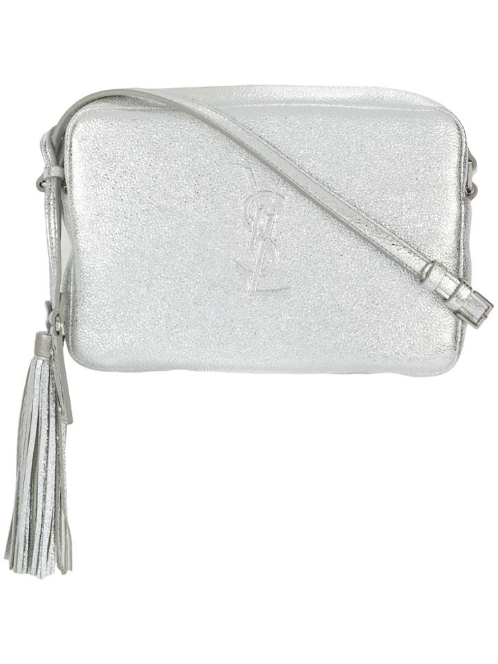 Saint Laurent Embossed Logo Shoulder Bag - Metallic