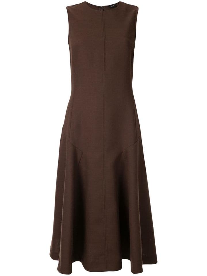 Joseph Flared Drop-waist Midi Dress - Brown