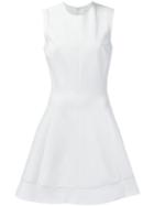 Victoria Beckham 'ajoure' Flared Mini Dress, Women's, Size: 10, White, Viscose/polyester/spandex/elastane/cotton