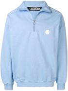 Jacquemus Half-zip Logo Stamp Jumper - Blue
