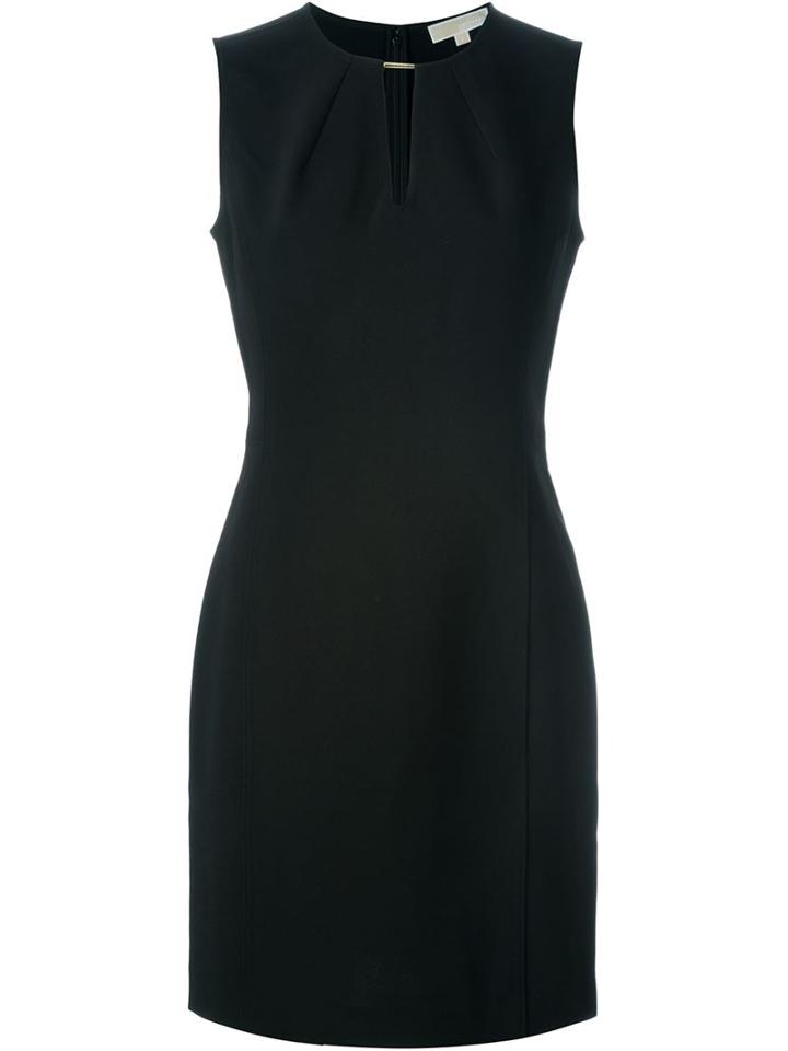 Michael Michael Kors Sleeveless Fitted Dress, Women's, Size: 8, Black, Polyester/spandex/elastane