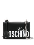 Moschino Logo Print Shoulder Bag - Black