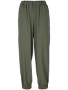 Mm6 Maison Margiela Cuffed Straight-leg Trousers - Green