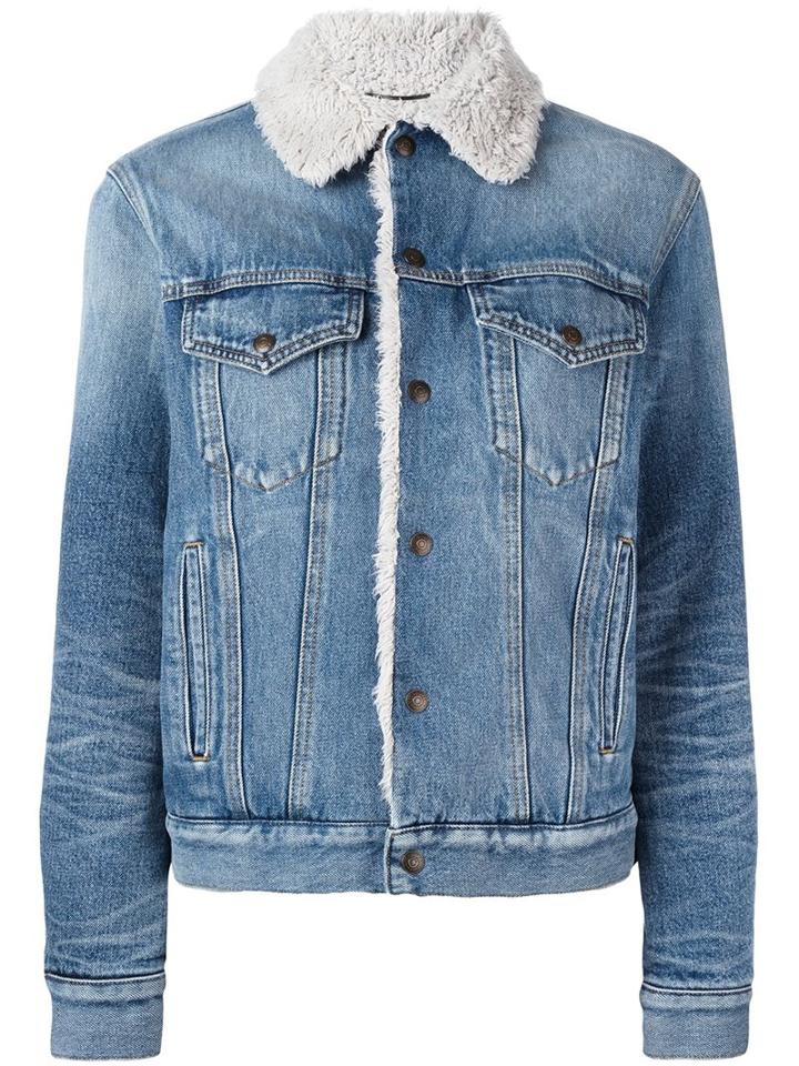 Saint Laurent Faux Fur Lined Denim Jacket