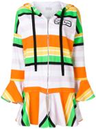 Au Jour Le Jour Peplum Striped Hoodie - Multicolour