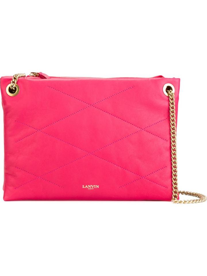 Lanvin 'sugar' Shoulder Bag, Women's, Pink/purple, Lamb Skin/polyester/cotton