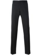 Z Zegna Plain Tailored Trousers, Men's, Size: 52, Black, Acetate/viscose/wool