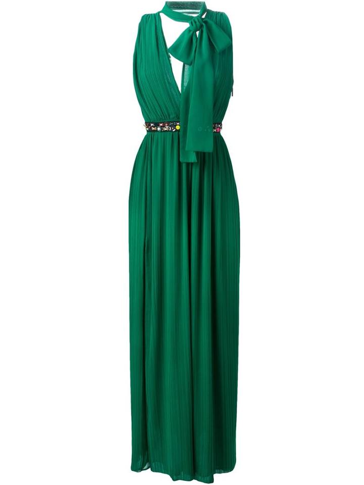 Msgm Embellished Belt Draped Dress