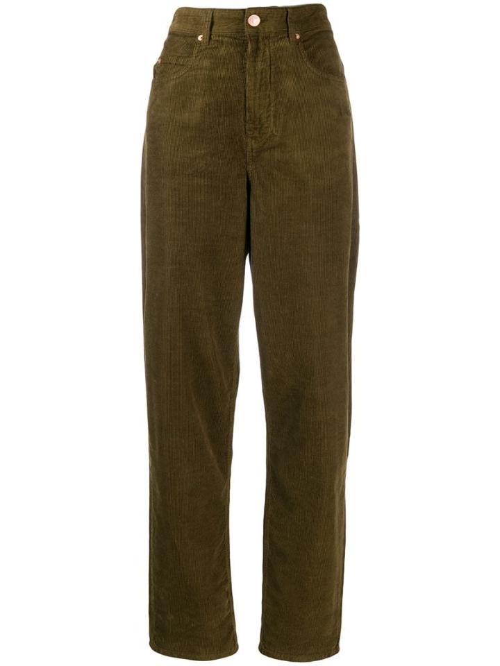 Isabel Marant Étoile High-waisted Corduroy Trousers - Green