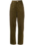 Isabel Marant Étoile High-waisted Corduroy Trousers - Green