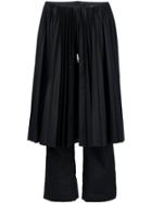 Facetasm Pleated Overlayer Cropped Trousers - Black