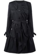 Boutique Moschino Pleated Trench Coat - Black
