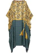 Gucci Oversize Tunic Dress With Flowers And Tassels - Yellow