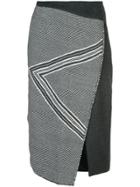 Voz Asymmetric Pattern Skirt - Grey