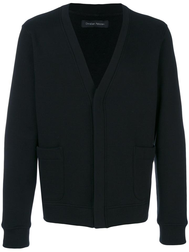 Christian Pellizzari Patch Pockets Sweatcardigan - Black