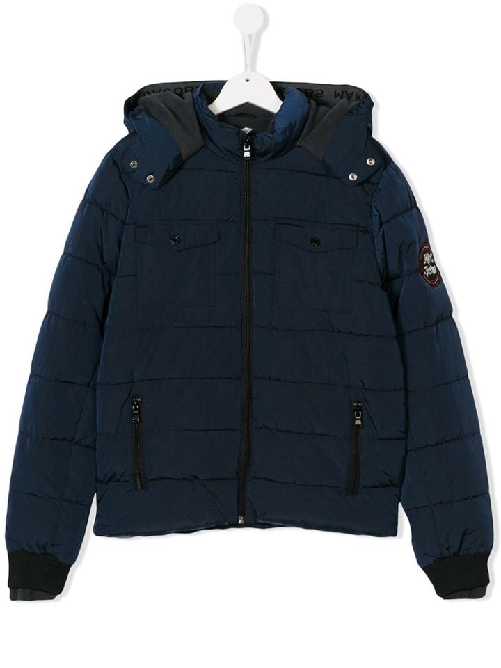 Little Marc Jacobs Teen Hooded Padded Jacket - Blue
