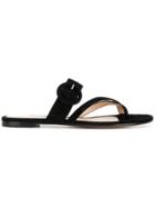 Gianvito Rossi Buckle Detail Flat Sandals - Black