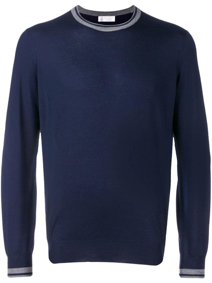 Brunello Cucinelli Fitted Pullover - Blue