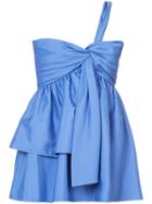 Adeam Ruffled Knot Strap Top - Blue