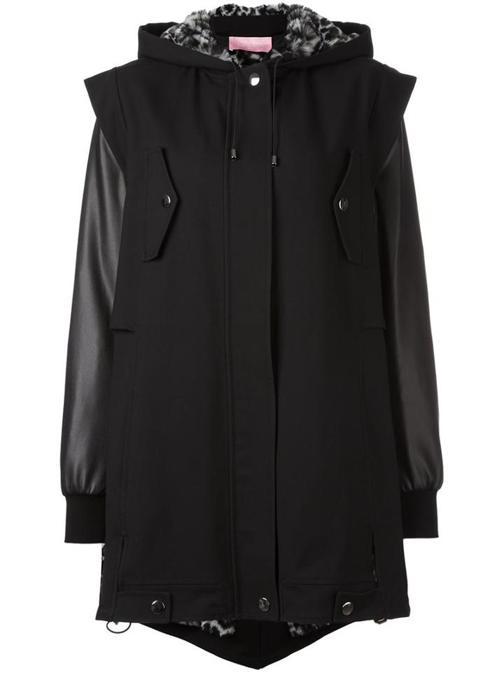 Giamba Overlay Detail Parka Coat