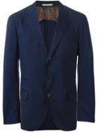 Brunello Cucinelli Three Button Blazer, Men's, Size: 52, Blue, Wool/silk