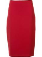 Nicole Miller High-rise Straight Skirt, Women's, Size: 10, Red, Polyester/viscose/spandex/elastane/cotton