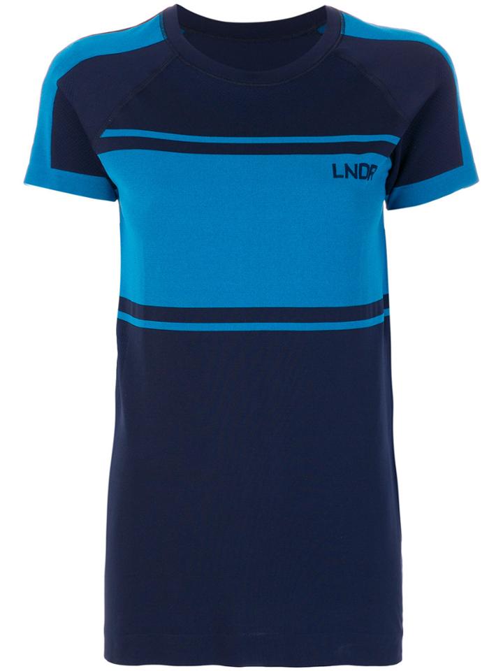 Lndr Striped Logo Print T-shirt - Blue