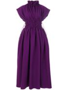 Mm6 Maison Margiela Flared Maxi Dress - Pink & Purple