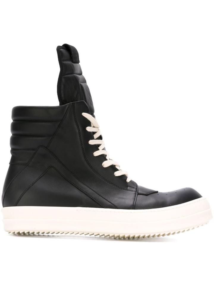 Rick Owens Geobasket Hi-top Sneakers, Men's, Size: 40.5, Black, Leather/rubber