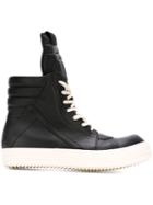 Rick Owens Geobasket Hi-top Sneakers, Men's, Size: 40.5, Black, Leather/rubber